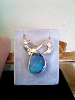 Black Opal doblet with diamond accent $1299